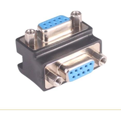 RS232-Konverter, DB9P-Seriell-Port-Konverter, 90° abgewinkelter DB9-Buchse-auf-Buchse-9-Pin-Adapter (1/4)