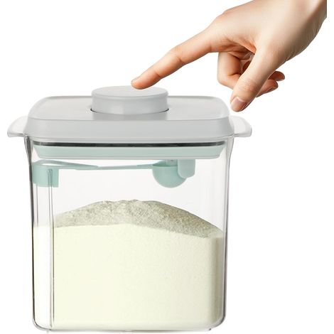 Distributeur de lait en poudre 1700 ml - Récipient à poudre scellé avec cuillère - Boîte de rangement portable pour poudre de protéines - Convient pour le stockage de lait en poudre et de protéines (1/5)
