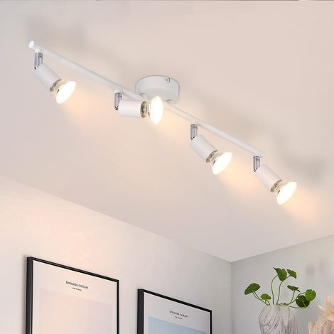 GBLY LED Deckenlampe 4 Flammig GU10 - Deckenstrahler Modern Deckenlampe Schlafzimmerlampe Strahler Weiß Innen Deckenspots für Wohnzimmer Badezimmer Küche Büro (1/5)