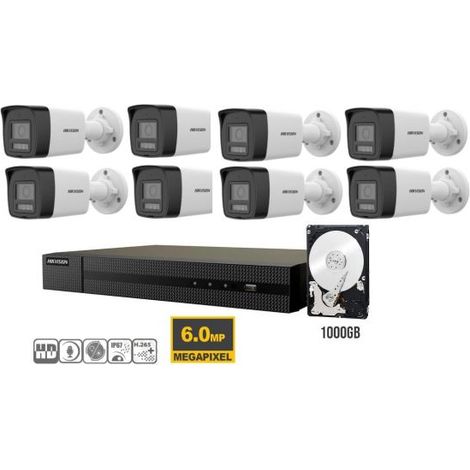KIT VIDEOSORVEGLIANZA IP POE HIKVISION NVR 16 CANALI POE 8 TELECAMERE BULLET 6 MPX HDD 1TB (1/3)