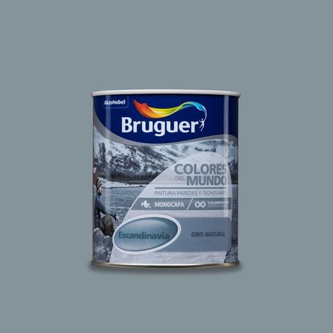 Bruguer Colores del Mundo Pintura para paredes monocapa Escandinavia Gris Natural 750 ml