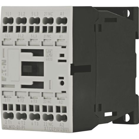 Eaton Contactor de potencia, 3 polos, 380 V 400 V 5,5 kW, 1 NC, 230 V 50 Hz, 240 V 60 Hz, Accionamiento de CA, Bornes Push-in, 199244