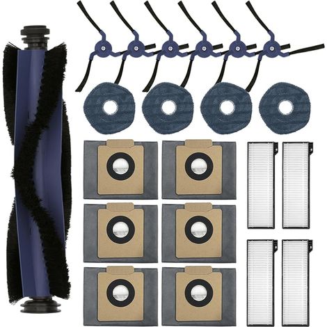Set di accessori FOREHILL da 21 pezzi per aspirapolvere eufy X10 Pro Omni, comprendente 1 spazzola cilindrica, 6 spazzole laterali, 6 filtri lavabili e 4 sacchetti. (1/5)