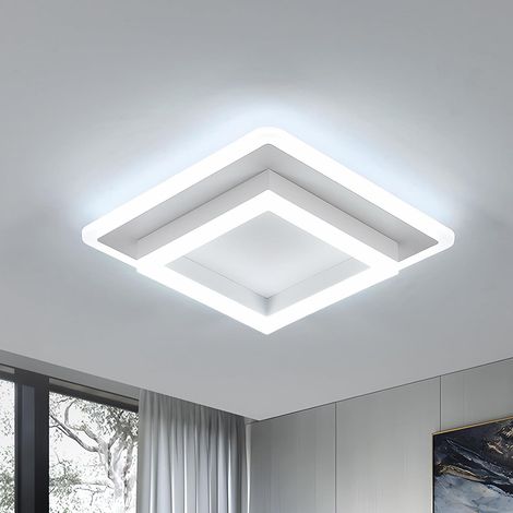 Plafonnier LED Carré 30W - 1 Unité - Aluminium et Acrylique - 3375LM Blanc Froid - Salon Cuisine Couloir - 30x30x7cm (1/5)