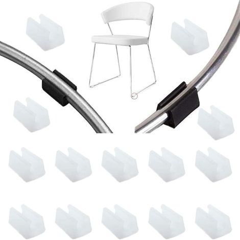 32 Stück (10 mm, Weiß) Stuhlbeinkappen, Rohrendkappen, Bodenschutz, Möbel, U-förmige Kunststoffkappen, Stuhlbeinkappen, Silikonschlauchclips (1/5)