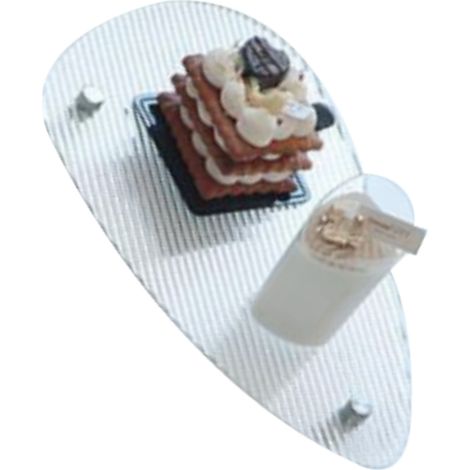 Plateau de coiffeuse transparent en acrylique, design moderne épuré, multifonction pour table basse, maison bureau café bar, forme coquille 27,5x17,5x4,5 cm (1/4)