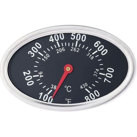 Remplacement du thermomètre de gril, indicateur de chaleur en acier inoxydable de jauge de barbecue de 3 pouces, température de barbecue ovale (1/4)