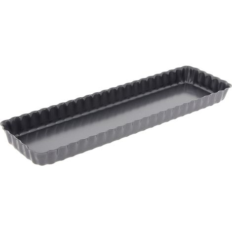 DE BUYER - MOULE TARTE RECT. 36X10 DEMONTABLE ACIER REVETU (1/2)