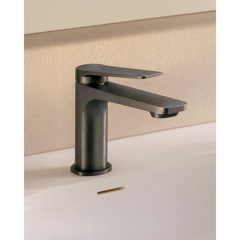 Miscelatore lavabo senza scarico in ottone grigio metallico Momo (1/4)