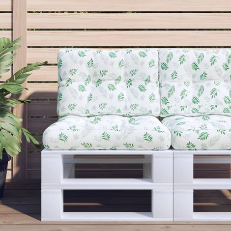 Lot de 2 Coussins de palette,Coussins Siège Dossier de Chaise motif de feuilles tissu -AD41126 (1/5)