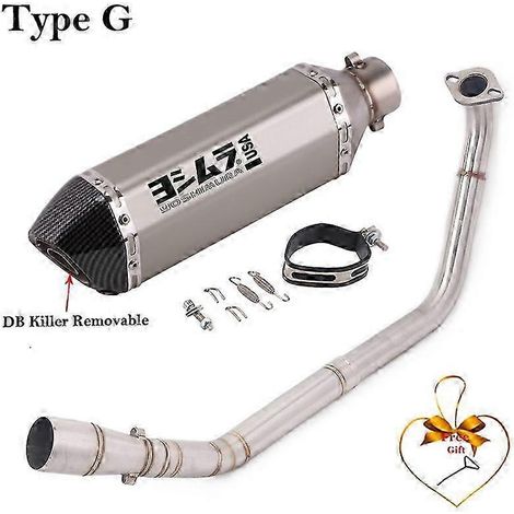 Système d'échappement complet pour moto, silencieux de tube intermédiaire avant pour Yamaha YZF R125 R15 V3 R15 MT125 2008 - 2019 (Type G) (1/5)