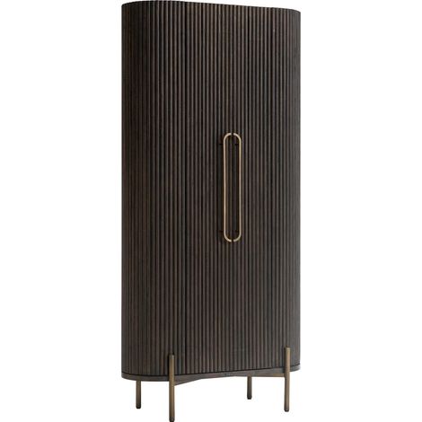 Armoire Luxor 1 porte - Marron et or (1/5)