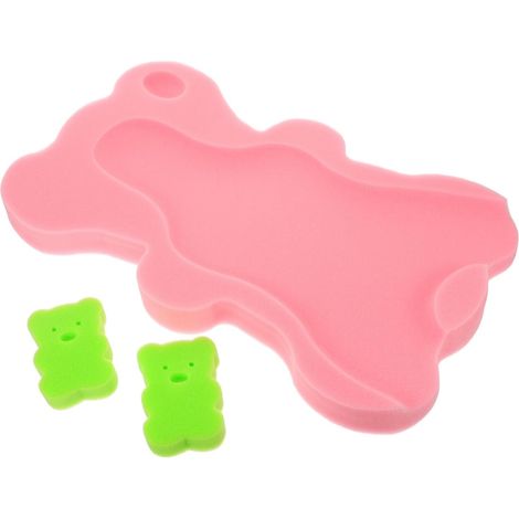 Coussin Éponge de Bain pour Bébé Rose en Mousse PU, Anti-dérapant (1/5)