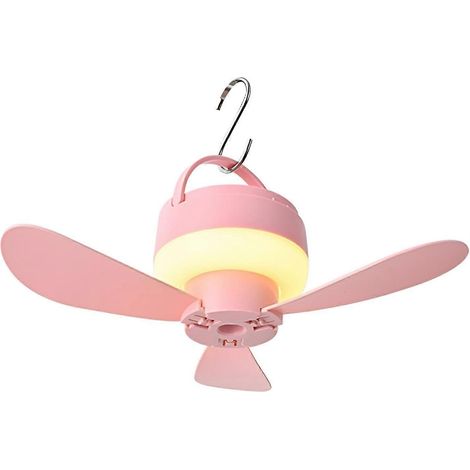 Ventilateur de camping avec lumière, lot de 3 ventilateurs de camping rechargeables avec lumière, ventilateur de tente USB portable 3/5 vitesses, petit ventilateur de plafond pour le camping (1/5)