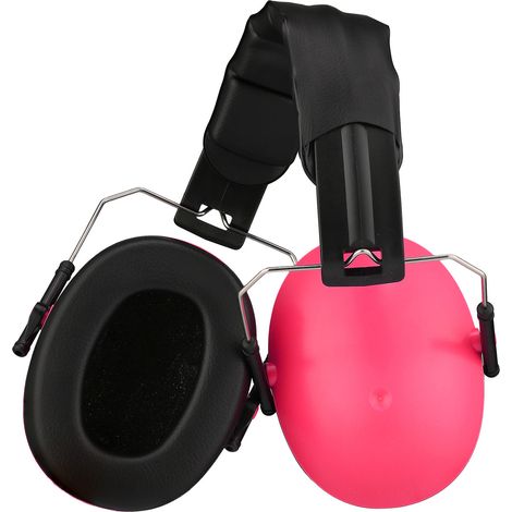 Casque anti-bruit protection auditive coupe-son réglable léger transportable pour enfant 3 à 12 ans rose (1/2)