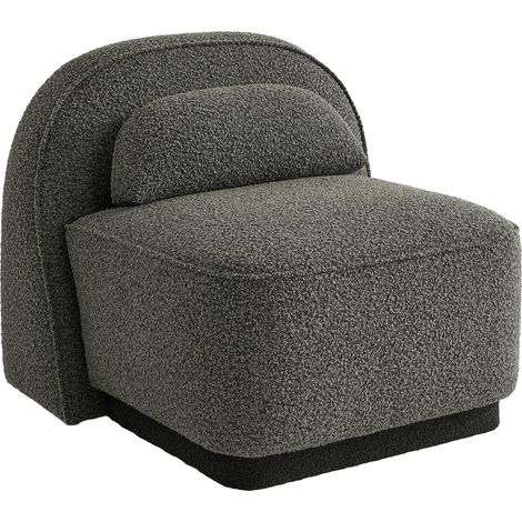 BERY Fauteuil pivotant en tissu bouclette vert (1/5)