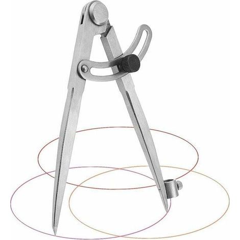 Compas de charpentier professionnel en acier au carbone KZQ 20 cm avec grand diamètre pour le dessin de cercles, le travail du bois, le travail des métaux et le travail du cuir. (1/3)