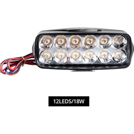 2 pièces phares LED moto 12 LED projecteur faisceau étanche feux de jour auxiliaires 8/12/16 LED (1/3)
