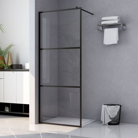FIMEI Paroi de douche à l'italienne à verre ESG Noir 115x195 cm (1/5)