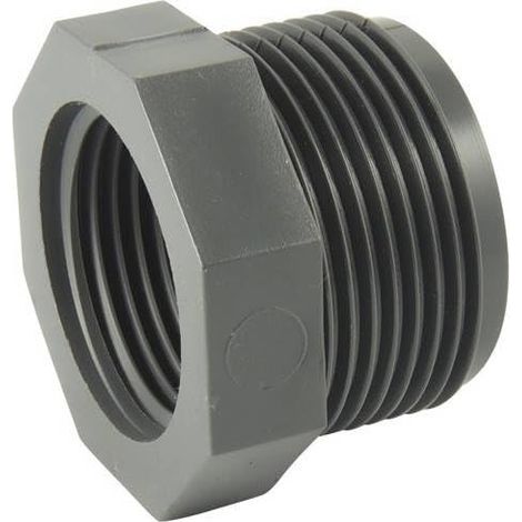 PVC-U Reduzierstück (Außen-Innengewinde), BSP PN16 Gewinde, Kompaktadapter 2''x1''1/2, für Schwimmbecken (1/3)