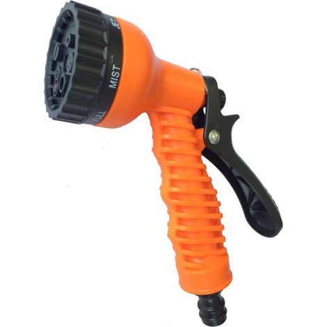 Tragbare Hochdruck-Gießpistole mit 7 Funktionen zum Autowaschen, Blumengießen und Bodenreinigen. Verfügbare Farben: Blau, Grün, Orange (optional). (1/5)