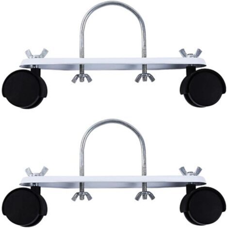 Lot de 2 supports pour radiateurs électriques - Base à roulettes pour radiateurs électriques - Support mobile spécial avec roulettes (noir) (1/4)