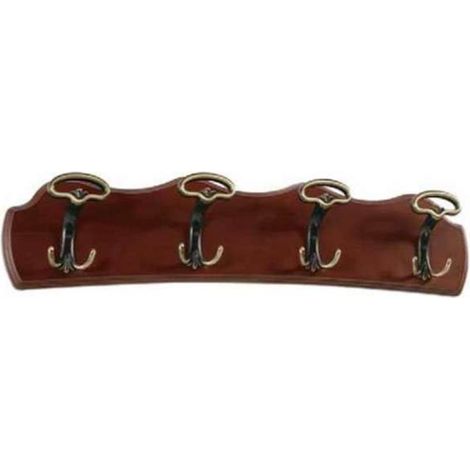 Percha mod. 244 de pared clasica 4 colgadores varios colores a elegir 19 cm(alto)80 cm(ancho)8 cm(largo) Color Nogal (1/3)
