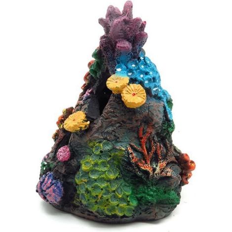 Decoration aquarium corail, Decoration aquarium pour tortue, Decor pour aquarium, en Polyrésine, 13.5 13.5 16 cm (1/4)