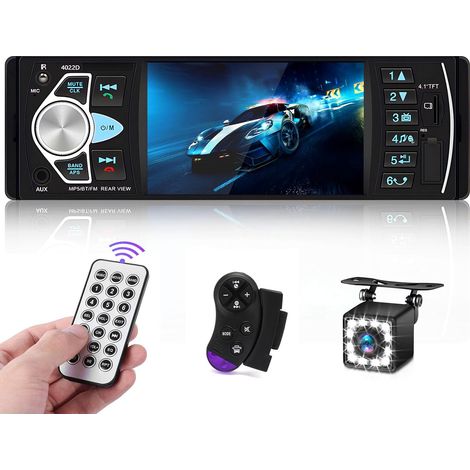 1 Din Autoradio AVCE 4,1 Zoll Bildschirm Autoradio Bluetooth MP5 Player 1 Din Radio mit Freisprecheinrichtung Bluetooth FM USB AUX TF Lenkradsteuerung Rückfahrkamera