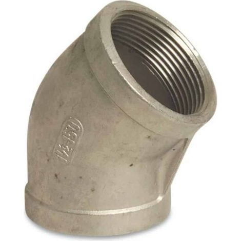 Edelstahl Winkel 45 Grad, Gewindefitting, 3/8" IG, V4A, Innengewinde