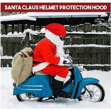 Housse Pour Casque De Moto - Père Noël - Universelle Pour Casques Intégraux - Protection Contre Poussière Et Rayures - 1 Pièce (1/4)