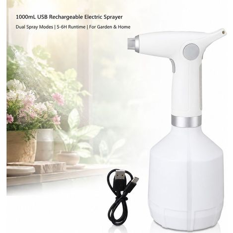Pulvérisateur Électrique 1L - Rechargeable USB - Buse Réglable - Pulvérisation Plantes & Nettoyage - Moteur Silencieux - Autonomie 6h - Design Ergonomique (1/5)