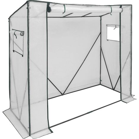 CHICFURN Invernadero de jardín 200x77x169 cm PE blanco y acero para plantas exterior (1/5)