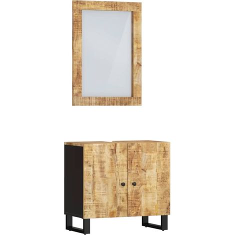 Maison Exclusive - Set Mobili da Bagno 2pz in Legno Massello di Mango (1/5)