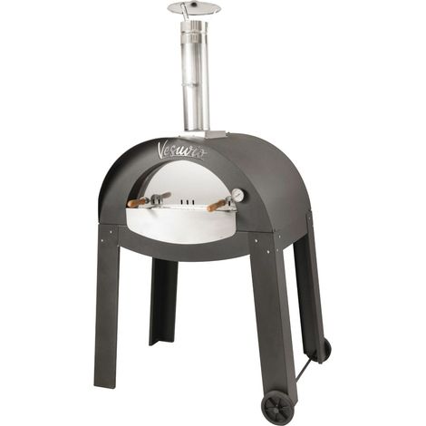 Vesuvio - forno a legna in acciaio inox con camera di cottura da 80x60 cm