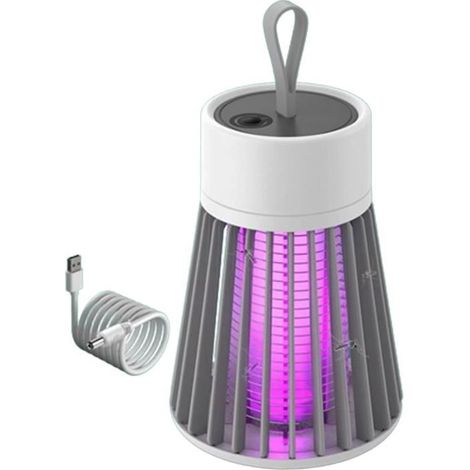 Zapper Anti-Moustiques Portable pour Intérieur et Extérieur - Camping, Jardin, Picnique (Gris) (1/4)