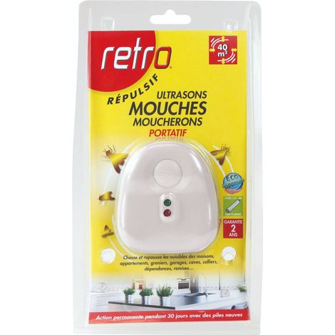 Répulsif ULTRASONS MOUCHES - MOUCHERONS PORTATIF - 40m² (1/4)