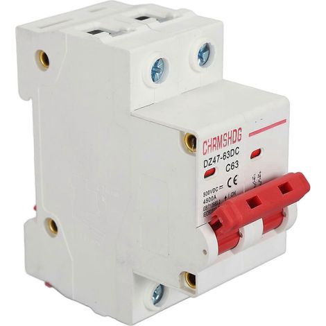 2 disjoncteurs miniatures CC 2P 63A 500V 4500A de capacité de coupure pour mini-disjoncteurs solaires