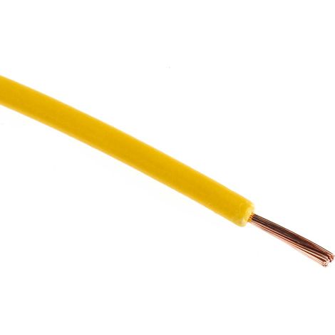 Câble triple homologation RS PRO, Jaune, Section 0,75 mm² 1 kV c.c., 600 V c.a., , Triple homologation ( Prix pour Bobine de 100 Mètres ) (1/2)