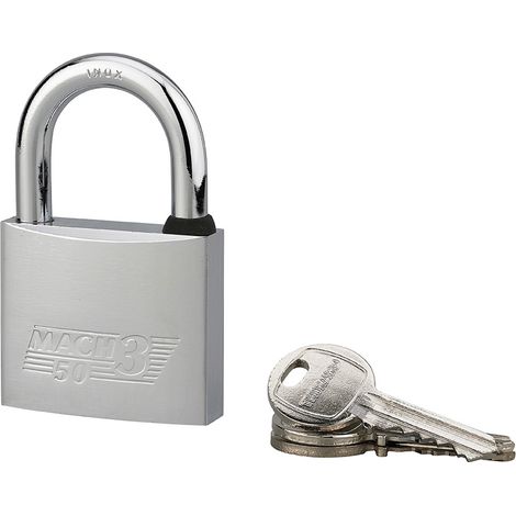Lucchetto MACH 3 50 mm, nichelato, 3 chiavi – THIRARD (1/3)
