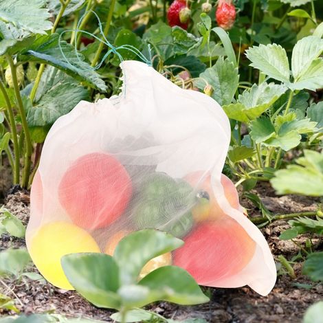 Lot de 50 filets de protection pour fruits et légumes de jardin, anti-oiseaux, avec cordon de serrage - Outil de jardinage (1/5)