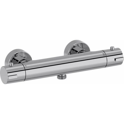 Jacob Delafon – Mitigeur thermostatique de douche mural chromé – Contrôle précis de la température – Butée de sécurité à 38°C – Poignées ergonomiques