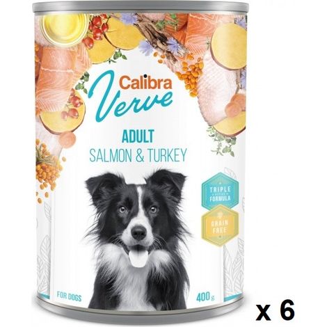 Calibra Dog Gf Verve Salmon per adulti e Turchia Box 6x400gr