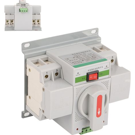 Commutateur automatique de transfert 220V 63A 2P bipolaire disjoncteur miniature inverseur de source (1/5)