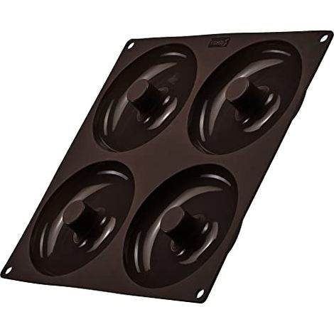 Teglia per 4 torte Lurch Flexiform con foro centrale, in silicone, 26 x 26 cm (1/4)