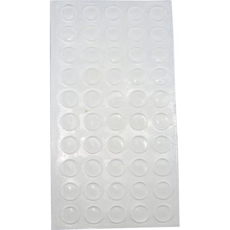 TDK Anschlagdämpfer transparent ø 10x1,5mm - Anschlagpuffer selbstklebend zum Schutz von Möbel und Türen, Kunststoff - 1 Karte mit 50 Stück