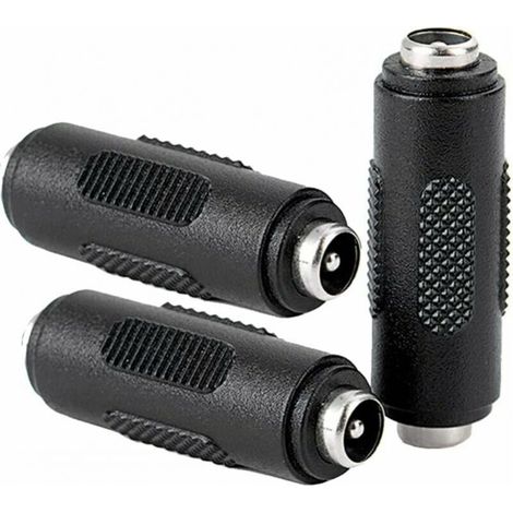 3 Pcs DC Connecteur d'alimentation Femelle à Femelle de 5.5x2.1mm, Adaptateur de coupleur Femelle à Femelle pour CCTV (1/5)