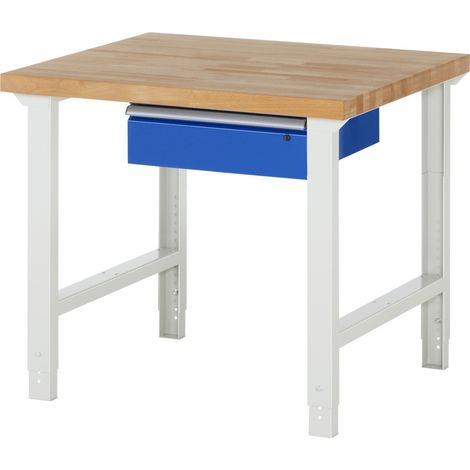 Rau Werkbank höhenverstellbar 7001A1, B1000xT900xH790-1140mm, 1x Schublade-TA (1/5)