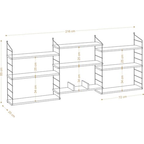 Mensola, libreria, mensola a muro Mensola, libreria, mensola a muro Quercia (1/4)