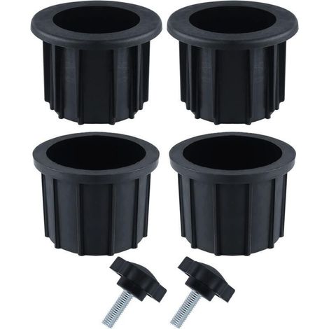 Sets (6-teilig) Balkon-Sonnenschirmzubehör – 4 Ringe + 2 schwarze Knopfschrauben (1/4)